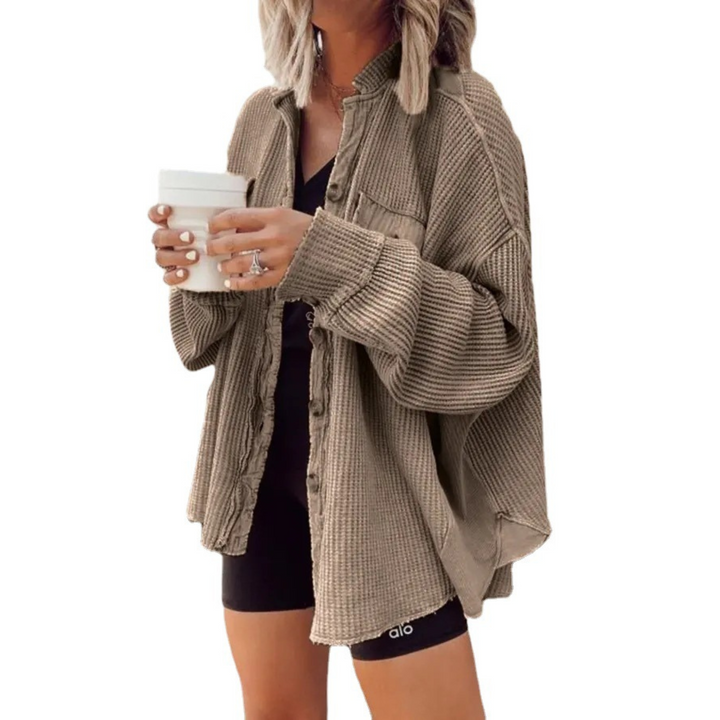 JASLENE™ – Cozy Button-Down Long Sleeve Jacket