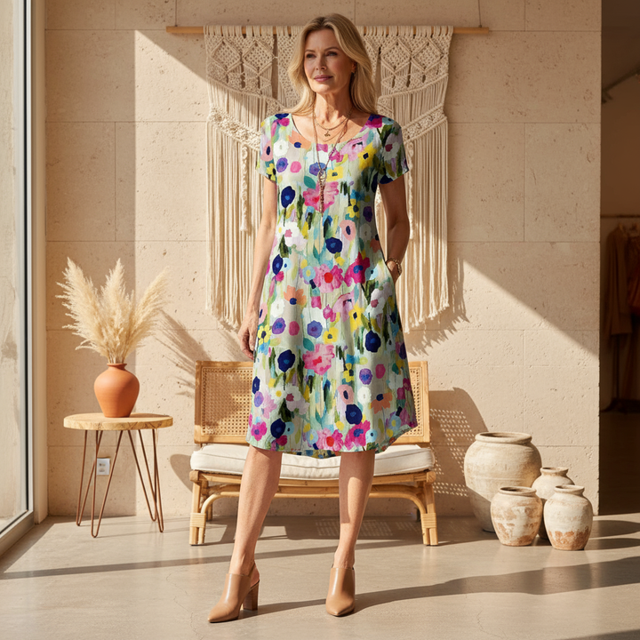 Priya - Watercolor Bloom Dress