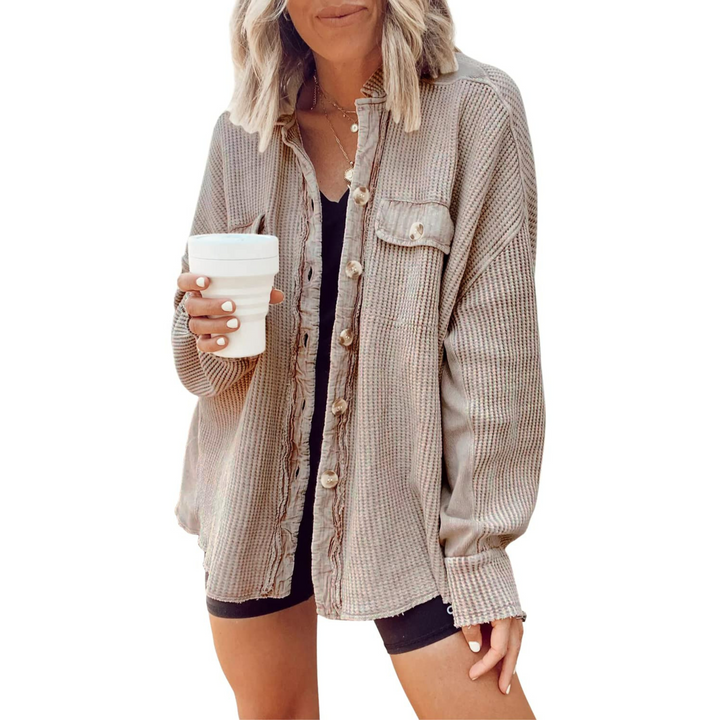 JASLENE™ – Cozy Button-Down Long Sleeve Jacket