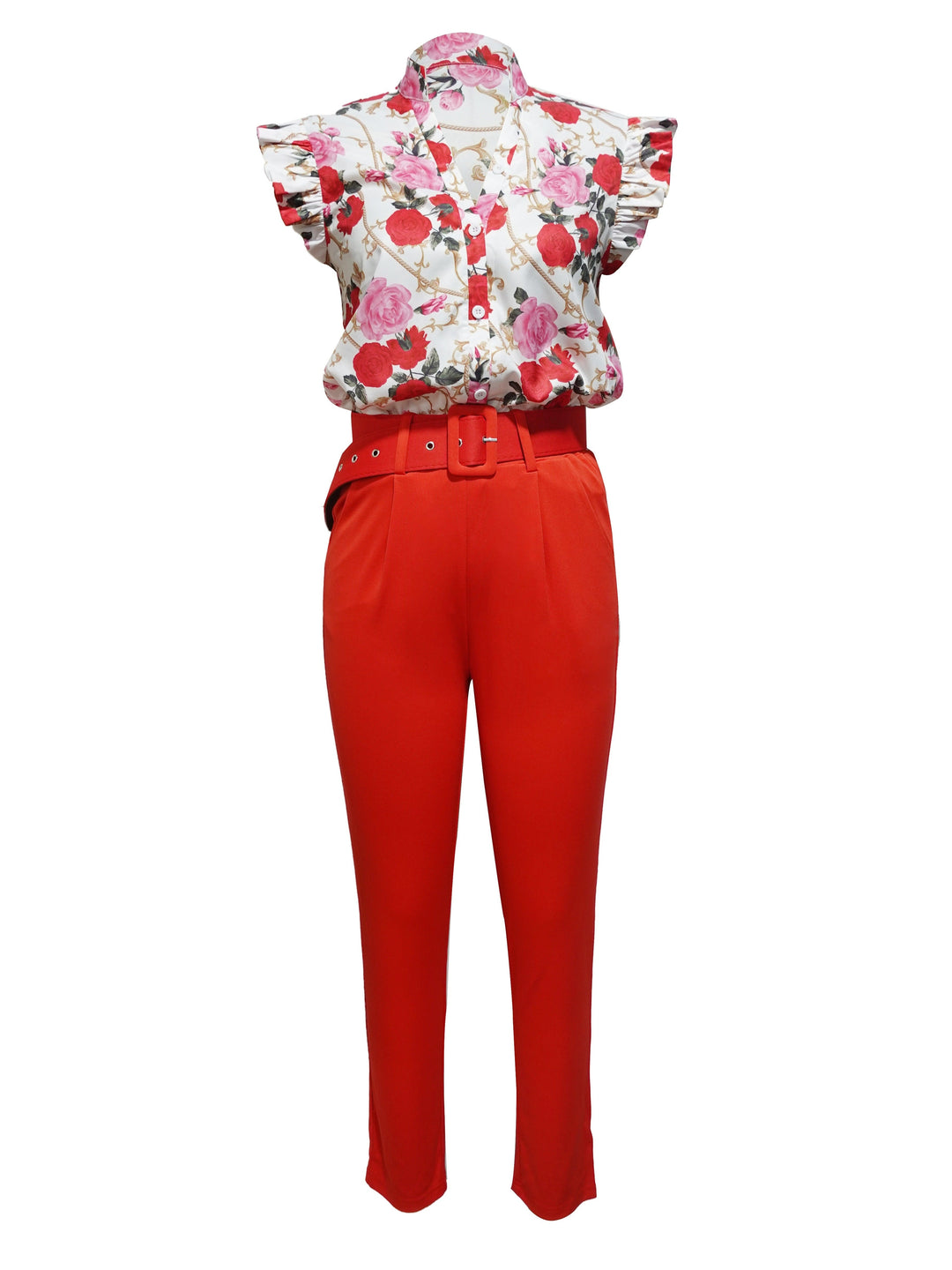 Rainie - Stylish Ruffle-Sleeve Set