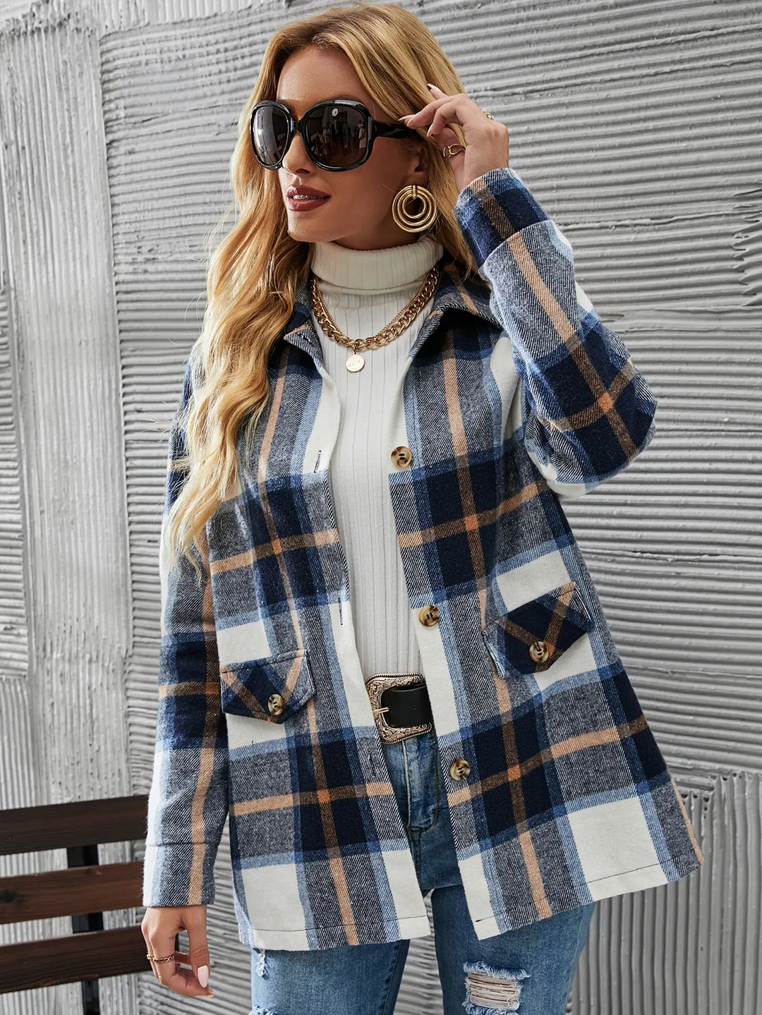 Kelly | Stylish Plaid Blazer Jacket