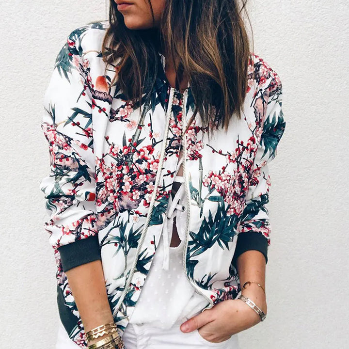 Hazel | Bomber jacket with modern floral print