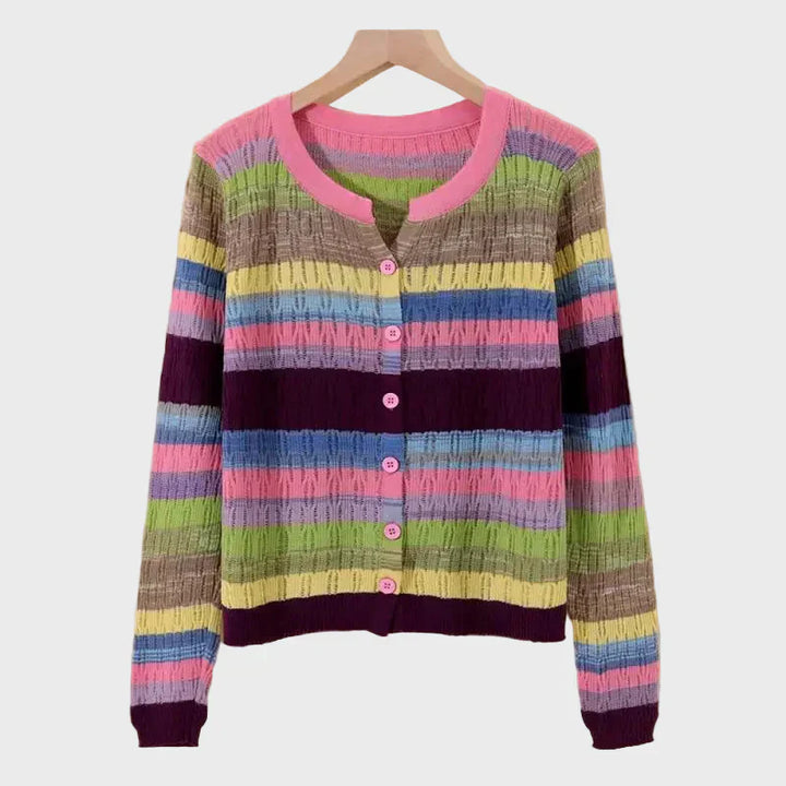 Desiree | Knitted Cardigan With Retro-Inspired Striped Design