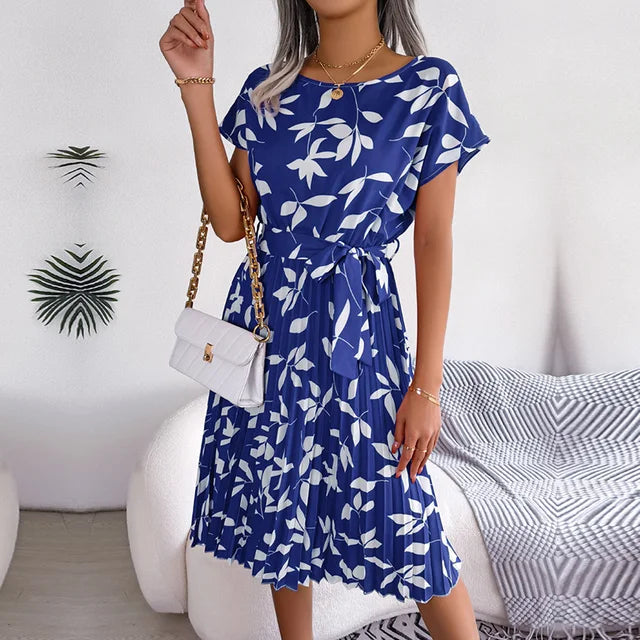 Fena - Floral Pleated Midi Dress